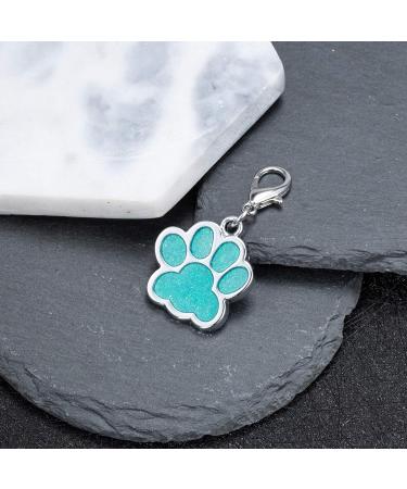 Paw Print Dog Tag with Engraving - Personalized ID Tag for Dogs & Cats - Green Address Tag - Buy Online on GoSupps.com