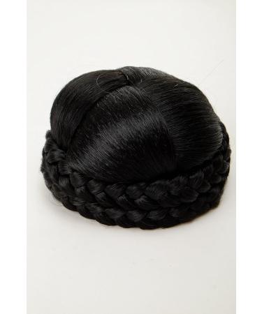 WIG ME UP - N796-1B Braided Bun Hairpiece | Black Velvet Traditional Hair Knot for Elegant Styles - Buy Online on GoSupps.com