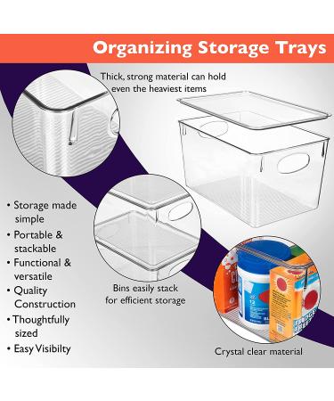 ClearSpace Plastic Storage Bins with Lids - Kitchen & Pantry Organization, Fridge & Cabinet Organizers - 4 Pack - Buy Online on GoSupps.com