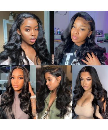 180 Density HD Lace Front Body Wave Wigs | Brazilian Virgin Hair | Pre-plucked & Glueless | Natural Black Color - Buy Online on GoSupps.com