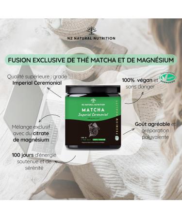 Th Matcha C r monie Premium 100g per 100 jours. Th Vert de Matcha Pure du Japon en Poudre avec Magn sium. Origine Japon. Qualit Sup rieure. N2 Natural Nutrition - Buy Online on GoSupps.com