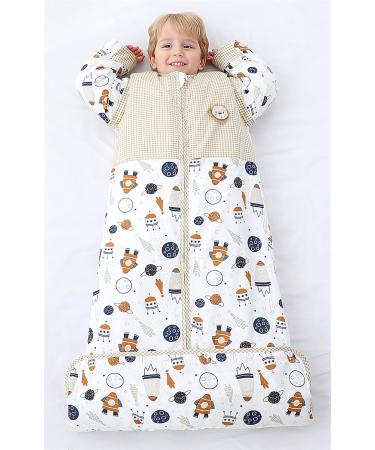 Chilsuessy Winter Sleeping Bag 2.5 Tog/Spaceship 150cm - Adjustable Length & Removable Sleeves - Toddler Sleeping Sack for Boys & Girls - 6-9 Years - Buy Online on GoSupps.com