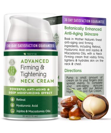 Tree to Tub Neck Firming Cream - Advanced Firming Neck Cream w/Hyaluronic Acid Retinol Neck and Chest Firming Cream for Women Men Moisturize & Elasticity Boost Reduces The Appearance of Wrinkles