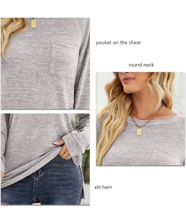 HAIBING Women Top Women Shirt Pullover Long Sleeve Raglan Sleeve for Daily Wear (S) Light Gray CH Light Gray - Buy Online on GoSupps.com