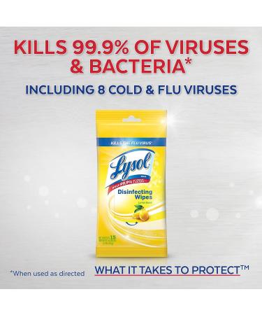 Lysol Disinfecting Wipes - Lemon & Lime Blossom To-Go Flatpack 15 ct. (Pack of 6) - Buy Online on GoSupps.com