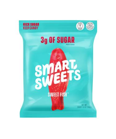 Smart Sweets Sweet Fish, Low Sugar Gummy Candy, Plant-Based, Low Calorie Snack, 1.8 Ounce (Pack of 6)