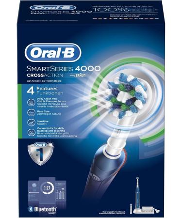 Buy Oral-B SmartSeries 4000 Electric Toothbrush - Timer & 2 Cross Action Brush Heads - Daily Cleaning & Gum Protection - White/Blue - International Shipping Available - Buy Online on GoSupps.com