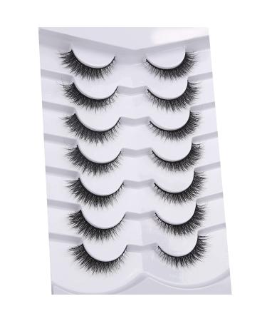 Pooplunch Cat Eye False Eyelashes - 8D Volume Fluffy Wispy Natural Lashes (7 Pairs, 3-12MM) - Buy Online on GoSupps.com
