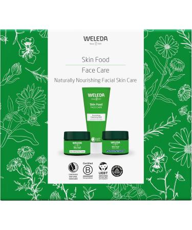 Weleda Skin Food Face Care Gift Set 3in1 Skin Care Set - Skin Food Cleansing Balm Day Cream & Night Cream for Women & Men 100% Certified Natural Organic - Buy Online on GoSupps.com