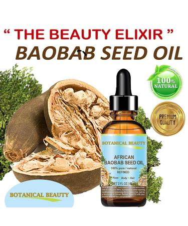 African Baobab Seed Oil 100% Pure - Cold-Pressed Carrier Oil for Skin Hair Nails | 15ml | Vitamin C Rich by Botanical Beauty - Buy Online on GoSupps.com