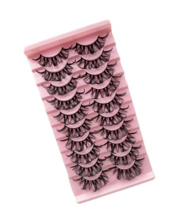 Josiezoey 10 Pairs D Curl 3D 15mm Russian Strip Lashes Faux Mink Wispy Fluffy Curly False Eyelashes - Natural Look Fake Eyelashes - Buy Online on GoSupps.com