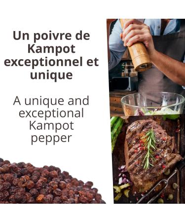 Khla - Poivre Rouge de Kampot Certifi Bio 200 g - Sachet Poivre en Grains Biologique - Grand Cru Doux & Fruit - Ingr dient Cuisine - Direct Producteur - pice Asie - Origine Cambodge - Buy Online on GoSupps.com
