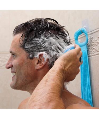Ontel Shimmy Scrub Back and Body Scrubber with Silicone Scalp Brush - Exfoliate and Cleanse Your Skin Effortlessly - Buy Online on GoSupps.com