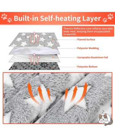 PUPTECK Self-Warming Cat Bed Mat | Anti-Slip Thermal Crate Pad for Cats and Dogs | Indoor/Outdoor Use | Stars Design - Buy Online on GoSupps.com