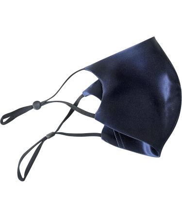 Hugs Living 100% Mulberry Silk Face Mask with Filter Pocket and Adjustable Ear Loops 4 Pieces Nose Wire and 1 Piece Filter are included (Navy Blue) - Buy Online on GoSupps.com