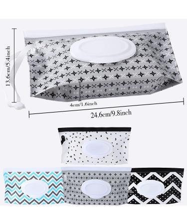 FEBSNOW Baby Wipe Dispenser 4 Pack - Portable & Refillable Holder for Travel - Reusable Wet Wipe Pouch (Geometric Multicolor) - Buy Online on GoSupps.com
