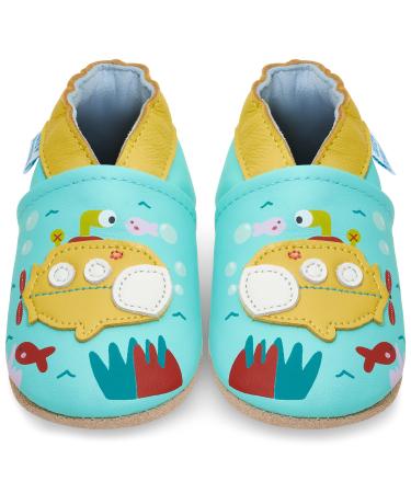 Baby Shoes with Soft Sole - Baby Girl Shoes - Baby Boy Shoes - Leather Toddler Shoes - Baby Walking Shoes 0-6 Months Submarine