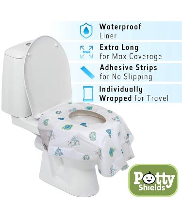 Disposable Toilet Seat Covers for Kids & Adults (12 Pack) - Germ Protect from Public Toilets - Waterproof  Individually-Wrapped  Plastic Lined for No Soak Thru  XL to Cover The Whole Toilet - Unisex - Buy Online on GoSupps.com