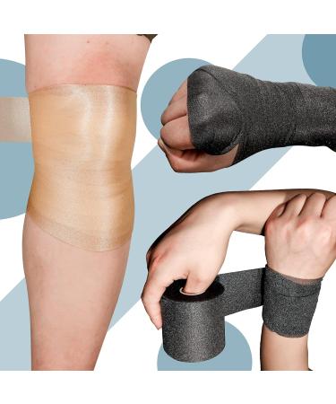 4 Pieces Foam Underwrap Athletic Tape for Ankles Wrists Knees, 2.75 x 30 Yards - Black Beige Navy Blue Rose Red - Buy Online on GoSupps.com