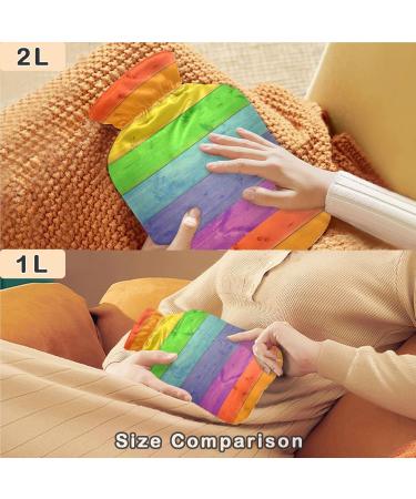Buy Naanle Wood Rainbow Heat Bottle with Cover - 1L Hot Water Bottle for Bed Hand and Feet Warmer | Pain Relief & Heat Therapy - International Shipping Available - Buy Online on GoSupps.com