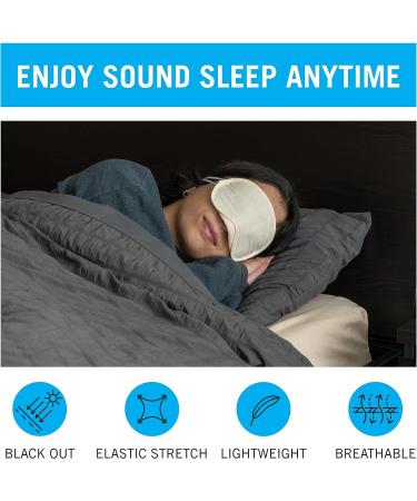 In Flight Mind Cotton Sleep Mask with Ergonomic Design - Light Blocking Eye Mask for Sleep & Travel - Soft & Comfortable Blindfold for Men and Women - Includes Drawstring Pouch - Buy Online on GoSupps.com
