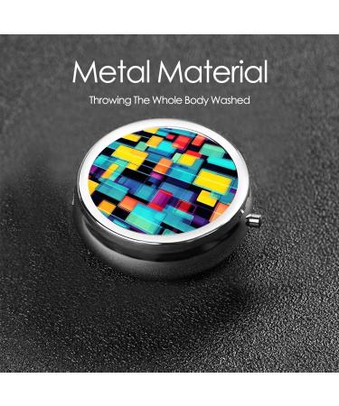 Square Geometry Round Pill Box 3 Compartment Travel Organizer for Pills | Portable & Durable - Buy Online on GoSupps.com