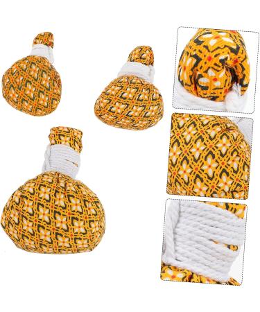 Aboofan Warm Roasted Wormwood Buns Herbal Compress | Spa Hot Compress & Thai Body Herb Ball - 8x6x6cm - Yellow | International Shipping - Buy Online on GoSupps.com