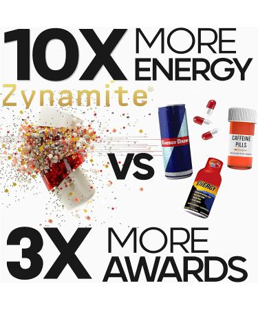Azoth Zynamite Natural Energy Supplement - Energy Focus & Fatigue Relief - Caffeine Free Nootropic Energy Pills for Men & Women - 30 Count - Buy Online on GoSupps.com