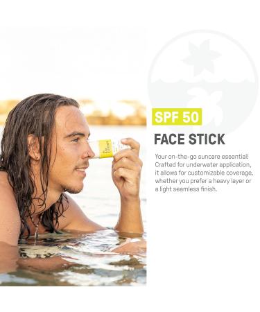 Raw Elements Face Stick SPF 50 - All-Natural Mineral Sunscreen Reef Safe Travel Size Broad Spectrum Protection for All Ages - Buy Online on GoSupps.com