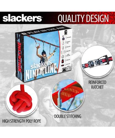 Slackers NinjaLine 36' Intro Kit - Red/Blue | Fun Outdoor Ninja Warrior Course Set - Buy Online on GoSupps.com
