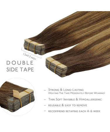 Buy If-alife 20pcs 30g 25cm Balayage Chocolate Brown to Caramel Blonde Remy Invisible Tape Extensions - Silky Straight Skin Weft Hair Extensions - Buy Online on GoSupps.com
