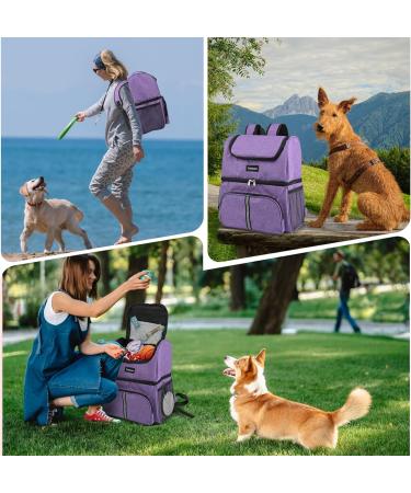 Txinrbaod Dog Bag - Weekend Pet Travel Supplies Set for Dogs & Cats with 2 Feeding Baskets - Purple Violet - Buy Online on GoSupps.com
