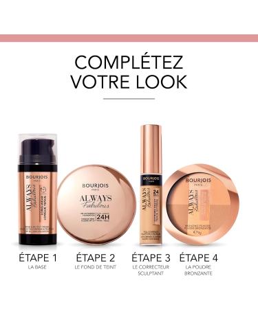 Bourjois Always Fabulous 125 Ivory Foundation Powder Lightweight Formula Long-Lasting Up to 24 Hours SPF 20 Hyaluronic Acid Natural Matte Finish 7g - Buy Online on GoSupps.com