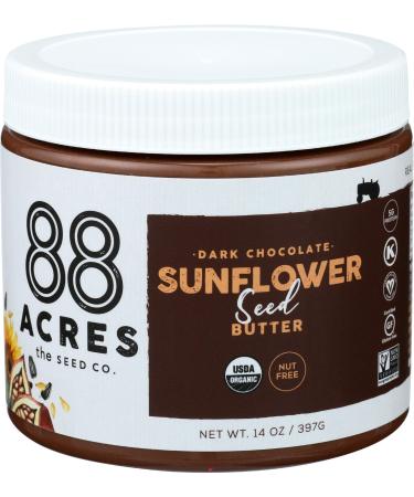 88 Acres, Dark Chocolate Sunflower Seed Butter Jar, 14 Ounce