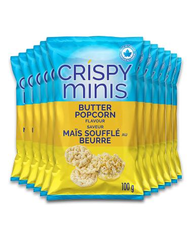 Quaker Crispy Minis Butter Popcorn 100g/3.5 oz., (12pk) Imported from Canada