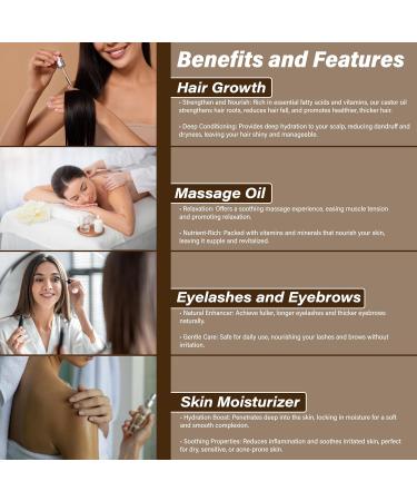 100% Pure Unrefined Castor Oil 2 fl. oz | Hair Growth Eyebrows & Eyelashes | Natural Skin Moisturizer - Hexane-Free USP Grade - Buy Online on GoSupps.com