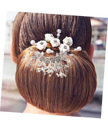 Angoily Bridal Hair Comb Hair Comb Bridal Comb Rhinestone Hair Accessories Hair Decor Teasing Combs for Women Pearl Decor Tiara Exquisite Hair Comb Hair up Wedding Alloy Bride - Buy Online on GoSupps.com