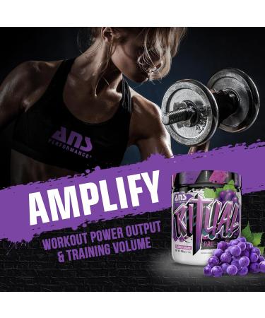 ANS Performance Ritual Pre Workout (30 servings 12.7 oz) - Complete Preworkout Formula - Energy Focus & Strength - Increase Power Output & Workout Volume - Endurance & Stamina (Grape) - Buy Online on GoSupps.com