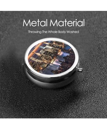 Custom Hong Kong Printed Mini Round Pill Box - 3 Compartment Travel Organizer for Medicine | Portable Pocket & Home Use - Buy Online on GoSupps.com