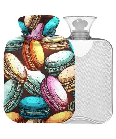 Naanle vintage macarons hot bottle with reference transparent hot water bottle 1l heat bottle for bed hand feet warmer pain relief warmth and cold therapy
