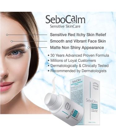 SeboCalm Redness Relief Face Moisturizer - Hypoallergenic Vegan Cream for Sensitive Skin - Soothes Rosacea, Acne, and Itchiness - Buy Online on GoSupps.com