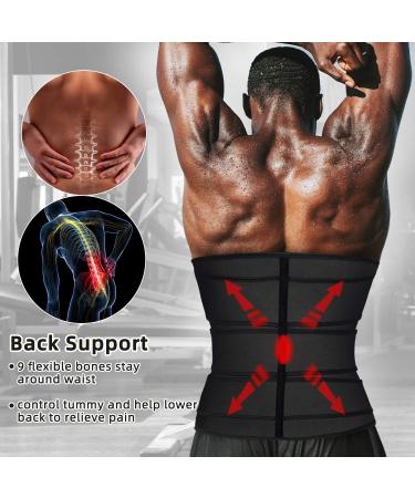 Hidyliu Men's Neoprene Waist Trainer Sauna Sweat Trimmer Cincher - Black, Medium - Buy Online on GoSupps.com