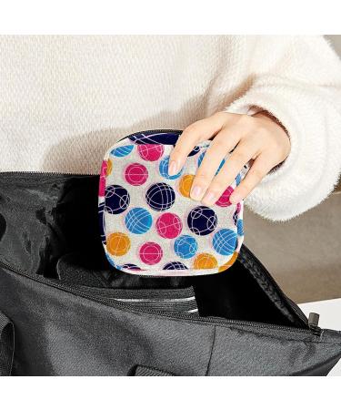 Bocce Ball Sanitary Napkin Storage Bag | Feminine Menstrual Cup Pouch | Nursing Pad Holder | Portable Period Bag for Women Teen Girls | Multi-colored - Buy Online on GoSupps.com
