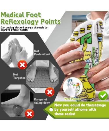 2 Pairs Reflexology Socks with Acupressure Pen - Foot Massage & Pressure Point Relief - Buy Online on GoSupps.com