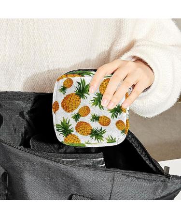 Anna Cowper Yellow Pineapple Sanitary Napkin Storage Bag - Portable Period Bag for Women and Teen Girls - Multi-colored - 1Pcs - Buy Online on GoSupps.com