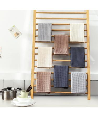 PY HOME & SPORTS 100% Cotton Waffle Weave Dish Towels Set - 8 Pieces, Super Absorbent Kitchen Hand Towels for Drying and Cleaning - 17 x 25 Inches - Beige, Khaki, Light Grey, Dark Grey - Buy Online on GoSupps.com