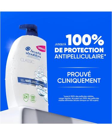 Head & Shoulders Classic Anti-Dandruff Shampoo With Pump 1000ml. Daily Use. Clinically Proven To Eliminate Up To 100% Of Dandruff. - Buy Online on GoSupps.com