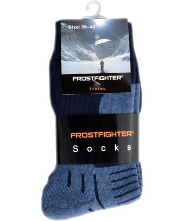 Frostfighter Men's Thermal Socks - 6 Pairs Winter Ski Terry Lining - Black Blue Grey - International Shipping Available - Buy Online on GoSupps.com