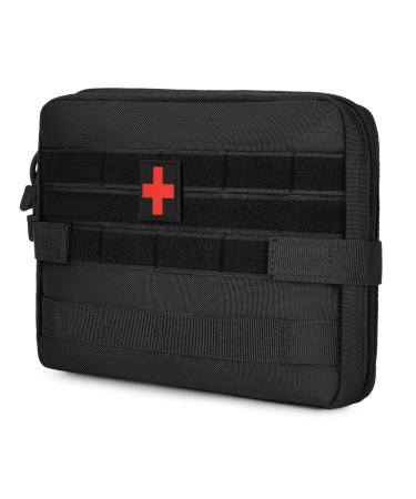 HuntVP Tactical empty first aid bag with red cross patch 1000d molle Pouch emergency bag militarily waterproof for camping outdoor type 3 black