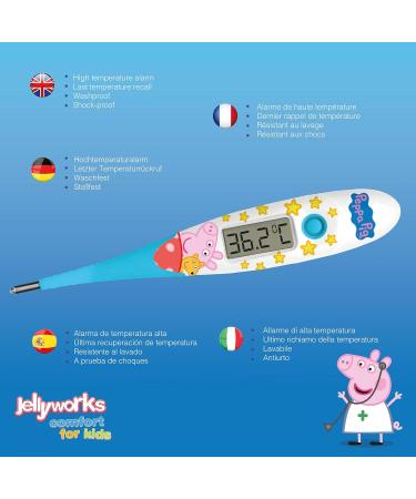 Peppa Pig Digital Thermometer - Fast 10 Second Reading - Fever Alarm - Flexible Tip - CE Certified - Jellyworks - Buy Online on GoSupps.com